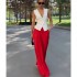 European and American foreign trade spot women's clothing 2024 new fashion personality deep V sleeveless top high waist wide leg pants two-piece set