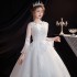 Main wedding dress for spring and summer, Korean style plus size new bride, Sen style one shoulder long sleeved trumpet sleeve, dreamy and simple 2024 female