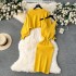 Sweater Women's Winter Fashion Set Light Luxury Hot Diamond Bubble Sleeve Hoodie Versatile Vest Dress Knitted Two Piece Set