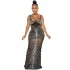 X5618 AliExpress Amazon Fashion New Product Hot Diamond Sexy Strap Wrapped Chest Mesh Transparent Long Dress