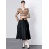 Real shot stock Korean version brushed lace sweater+5.5-meter oversized skirt half length skirt two-piece set