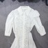 European station light mature socialite embroidered hollow A-line breasted dress with lace up waist cinching long skirt D1 # 6507