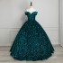 European and American foreign trade bride wedding dress, women's 2024 color changing sequin dance performance dress, one shoulder fluffy skirt, adult