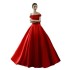 One shoulder red trailing wedding dress for women's satin wedding Korean version princess 2024 summer new bride wedding dress