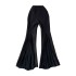 Mesh irregular splicing flared pants for women with a niche design, high waist slimming and slim fit straight leg casual wide leg pants