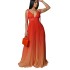 D403 Amazon Ebay Cross border Summer Strap, Bareback, Sexy Strap, Gradient Color Long Dress, Foreign Trade Dress