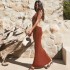 European and American style 2024 summer new long skirt backless skirt sexy ball dress sleeveless suspender dress for women