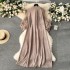 High end elegant dress for female niche, light mature style, three-dimensional flower, loose fit, slimming and drooping feeling, reducing age, European and American style long skirt