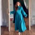 2023 Spring Amazon High Waist Women's Dress with Elegant Elegance and Lotus Leaf Edge Sleeve Long Dress in Stock