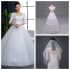 Wedding Dress 2024 Winter Spring and Autumn New Style, Fat and Skinny Look with Medium Sleeves, Lace Large Size, Simple One Word Shoulder Alignment, Slim Look