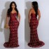 C6787 Cross border AliExpress Amazon European and American Fashion Women's Solid Color Shining Sexy Strap Long Dress