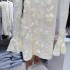 New French exquisite socialite style rocking flower dew back trumpet sleeve slim fit hip hugging dress A1 # 6211