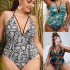 New European and American foreign trade swimsuit, female one-piece sexy plus size, fat woman, chubby MM, AliExpress snake patterned swimsuit