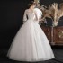 2024 New One Shoulder Mid Sleeve Korean Bridal Wedding Dress with Uniform Large Size for Pregnant Women to Look Thin Wedding Dress