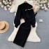 Autumn and winter small fragrance style socialite knitted suit women's short sweater shawl jacket+suspender dress two-piece set