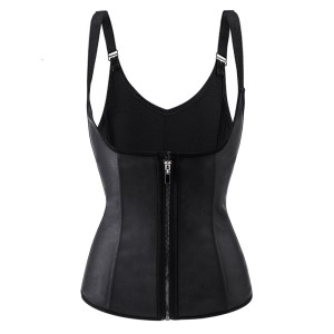 Cross border zipper style women's body corset, natural rubber three in one latex sweat wicking and abdominal cinching vest, shapewear