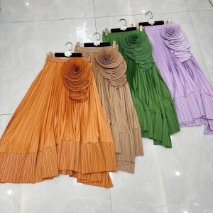 Three dimensional flower high waist hanging pleated skirt, new stylish and explosive high-end skirt A3 # 8935