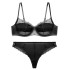 Color blocking splicing anti convex point ultra-thin breathable underwear French bra lace with steel ring, big chest display, small charm set