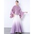 Factory direct sales of Miyake pleated gradient lace up short jacket+dyed pleated skirt in stock