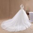 2023 Summer New Tail Wedding Dress White Simple and Elegant Large Size High Waist strapless Bridal Foreign Trade Wedding Dress