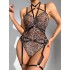 Amazon Ins independent site sexy lingerie leopard print binding nightclub spicy girl uniform temptation collar women's jumpsuit