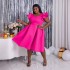 Large size design, niche dress, enlarged and enlarged, high waist, slimming A-line skirt, birthday dress