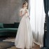 One shoulder satin light wedding dress 2024 new bride white simple and neat outdoor veil, small stature summer travel photo