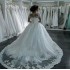 2024 New Summer One Shoulder V-neck Lace Mid Waist Large Tail African Stand Neck White Adult Wedding Dress