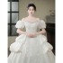 Satin plus size wedding dress with French main yarn 2024 new heavy industry retro elegant temperament adult gift light luxury fat dress