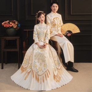 Xiuhe Dress Bride 2024 New Winter Wedding Champagne Toast Dress Wedding Dress Chinese Group Wedding Large Size