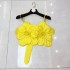 Vietnam's niche three-dimensional flower design top, new slim and short style, lace up vest A3 # 5319