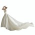 European and American satin wedding dress 2024 new model trailing bride slimming off one shoulder simple female internet celebrity wedding dress wholesale