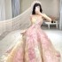 Wedding Dress 2024 New Collection: Floral Tail Bridal Wedding Performance Art Exam, Skirt Removal, High end Luxury Travel Photography Dress, Female