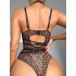 Amazon Ins independent site sexy lingerie leopard print binding nightclub spicy girl uniform temptation collar women's jumpsuit