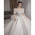 Main plus size wedding dress, bride 2024 new style, big tail, petite woman, French heavy industry temperament, one shoulder palace