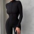 Cross border foreign trade new women's jumpsuit, European and American style slim fit sexy long sleeved jumpsuit