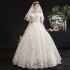 Cross border foreign trade wedding dress 2024 new bride one shoulder slimming forest series European and American style fluffy skirt supply