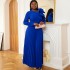 AM030116 long sleeved plus size women's pleated skirt long robe women's elegant party party dress dresses