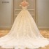 Champagne Wedding Tail 2024 New Winter One Shoulder Large Size Korean Simple Wedding Dress Supply