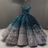 Cross border Wedding Dress 2024 European and American Bridal Performance Ball Pong Skirt Palace Fantasy Glitter One Shoulder Evening Dress