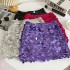 A niche high-end fashion sequin half skirt for women in summer, high waist slimming A-line hip hugging skirt, pure desire chic short skirt