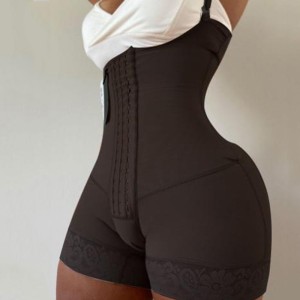 Cross border foreign trade four row buckle shapewear Fajas Colombianas Tummy Contro thick mesh fabric