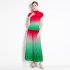 Miyake T-shirt new high-end pleated casual print niche loose and versatile wide leg pants