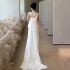 French strapless light wedding dress 2024 new bride simple satin high-end feeling outdoor veil fish tail white dress