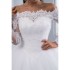 European and American wedding dress 2024 new one shoulder long sleeved bride's wedding waist cinching temperament slimming lace big tail