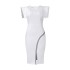 D380 Cross border Women's 2023 Summer New Short sleeved Bag Hip Tight Style Tong Le Fork Bright Edge Foreign Trade Dress