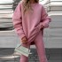 2024 Spring New Ins Amazon Trendy Women's Round Neck Irregular Tight Long Sleeve Hoodie Fashion Set