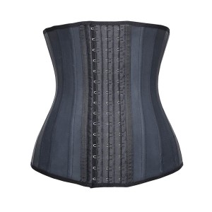 25 bone Waist Trainer Belt matte shapewear zipper 14 breasted waistband rubber bodysuit