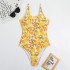 2023 new European and American Amazon cross-border one-piece bikini digital print tight backless swimsuit for women in stock