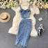 Hong Kong style ins women's suit 2020 new female sexy short style camisole vest high waisted denim skirt trendy